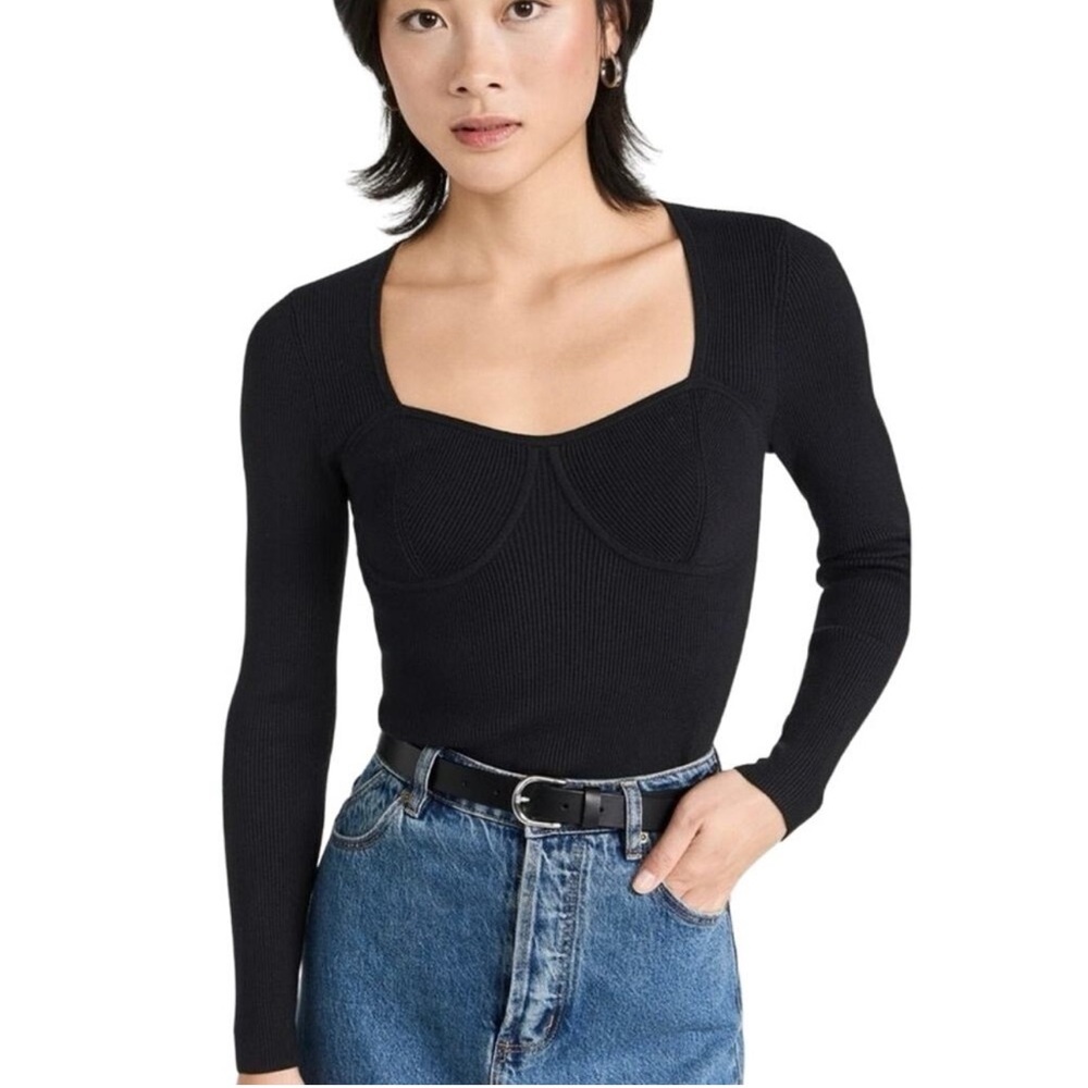 Madewell Wide Rib‎ Sweater Top Black Small